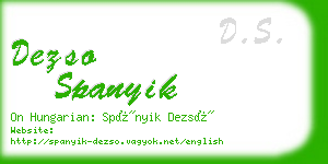 dezso spanyik business card